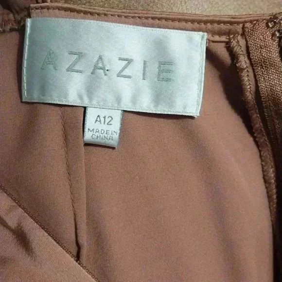 AZAZIE JESS Stretch Satin Maxi Dress Floor Length English Rose Size A12 - Picture 8 of 10